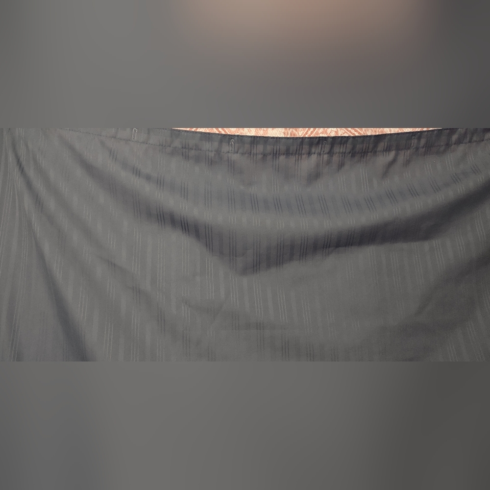 French Country Blue Shower Curtain With Satin Stripes - Picture 4 of 5